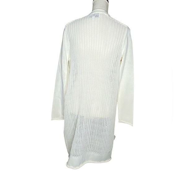 Derek Lam IO C Athleta Wm’s Sz Sm White Park Avenue Open Front Cardigan Sweater - Picture 2 of 5